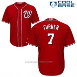 Maglia Baseball Uomo Washington Nationals 7 Trea Turner Rosso Cool Base