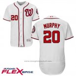 Maglia Baseball Uomo Washington Nationals Daniel Murphy Autentico Collection Bianco Flex Base Giocatore