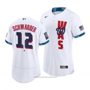 Maglia Baseball Uomo Washington Nationals Kyle Schwarber 2021 All Star Autentico Bianco