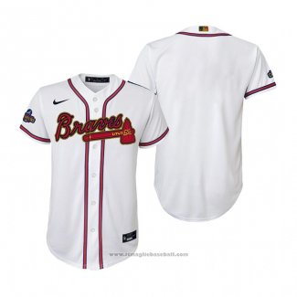 Maglia Baseball Bambino Atlanta Braves 2022 Gold Program Replica Bianco