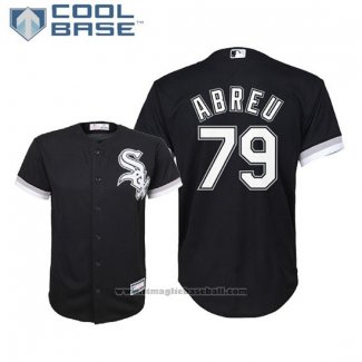 Maglia Baseball Bambino Chicago White Sox Jose Abreu Cool Base Alternato Replica Nero