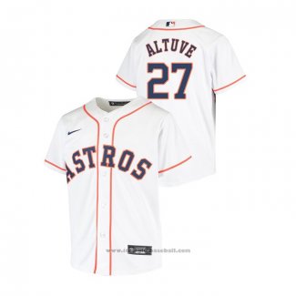 Maglia Baseball Bambino Houston Astros Jose Altuve Replica Primera Bianco