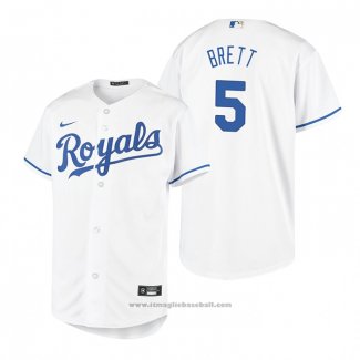 Maglia Baseball Bambino Kansas City Royals George Brett Replica Primera Bianco