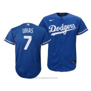 Maglia Baseball Bambino Los Angeles Dodgers Julio Urias Replica Alternato 2020 Blu