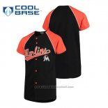 Maglia Baseball Bambino Miami Marlins Personalizzate Stitches Nero Arancione