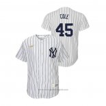 Maglia Baseball Bambino New York Yankees Gerrit Cole Cooperstown Collection Home Bianco