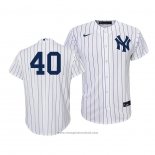 Maglia Baseball Bambino New York Yankees Luis Severino Replica Primera 2020 Bianco Blu