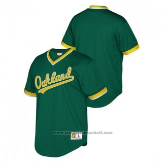 Maglia Baseball Bambino Oakland Athletics Cooperstown Collection Mesh Wordmark V-Neck Verde