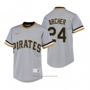 Maglia Baseball Bambino Pittsburgh Pirates Chris Archer Cooperstown Collection Road Grigio