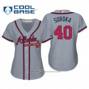 Maglia Baseball Donna Atlanta Braves Mike Soroka Cool Base Road 2019 Grigio