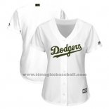 Maglia Baseball Donna Los Angeles Dodgers Personalizzate Bianco