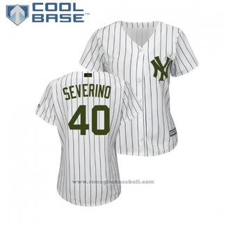 Maglia Baseball Donna New York Yankees Luis Severino 2018 Memorial Day Cool Base Bianco