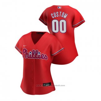 Maglia Baseball Donna Philadelphia Phillies Personalizzate 2020 Replica Alternato Rosso