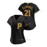 Maglia Baseball Donna Pittsburgh Pirates Roberto Clemente 2020 Replica Alternato Nero