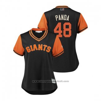 Maglia Baseball Donna San Francisco Giants Pablo Sandoval 2018 LLWS Players Weekend Panda Nero