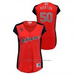 Maglia Baseball Donna Tampa Bay Rays 2019 All Star Workout American League Charlie Morton Rosso