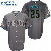 Maglia Baseball Uomo Arizona Diamondbacks 2017 Postseason 25 Archie Bradley Grigio Cool Base