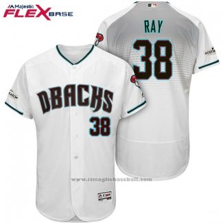 Maglia Baseball Uomo Arizona Diamondbacks 2017 Postseason 38 Robbie Ray Bianco Flex Base