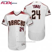 Maglia Baseball Uomo Arizona Diamondbacks 24 Yasmany Tomas Bianco Rosso Home Flex Base