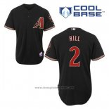 Maglia Baseball Uomo Arizona Diamondbacks 2 Aaron Hill Nero Alternato Cool Base