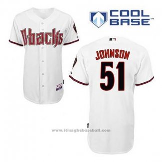 Maglia Baseball Uomo Arizona Diamondbacks 51 Randy Johnson Home Bianco Cool Base