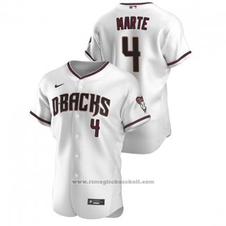 Maglia Baseball Uomo Arizona Diamondbacks Ketel Marte Autentico 2020 Home Bianco Rosso