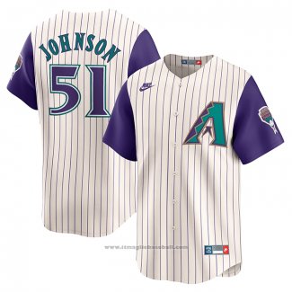 Maglia Baseball Uomo Arizona Diamondbacks Randy Johnson Throwback Cooperstown Collection Limited Crema