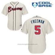 Maglia Baseball Uomo Atlanta Braves 5 Frojodie Freeman Crema Alternato Cool Base