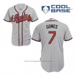 Maglia Baseball Uomo Atlanta Braves 7 Jonny Gomes Grigio Cool Base