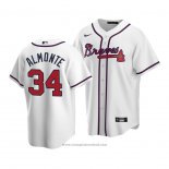 Maglia Baseball Uomo Atlanta Braves Abraham Almonte Replica Bianco