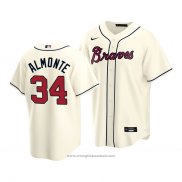 Maglia Baseball Uomo Atlanta Braves Abraham Almonte Replica Crema