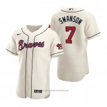 Maglia Baseball Uomo Atlanta Braves Dansby Swanson Autentico 2020 Alternato Crema