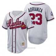 Maglia Baseball Uomo Atlanta Braves Ehire Adrianza Cooperstown Collection Autentico Bianco