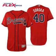 Maglia Baseball Uomo Atlanta Braves Mike Soroka Flex Base Autentico Collezione Alternato 2019 Rosso