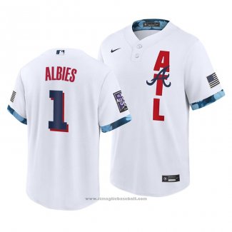 Maglia Baseball Uomo Atlanta Braves Ozzie Albies 2021 All Star Replica Bianco