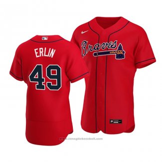 Maglia Baseball Uomo Atlanta Braves Robbie Erlin Autentico Alternato 2020 Rosso