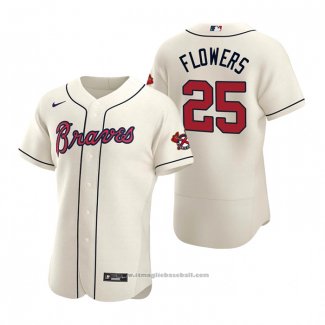 Maglia Baseball Uomo Atlanta Braves Tyler Flowers Autentico 2020 Alternato Crema