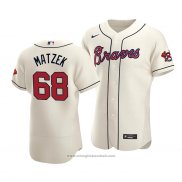 Maglia Baseball Uomo Atlanta Braves Tyler Matzek Autentico Alternato Crema