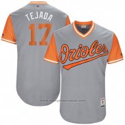 Maglia Baseball Uomo Baltimore Orioles 2017 Little League World Series 17 Ruben Tejada Grigio