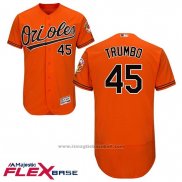 Maglia Baseball Uomo Baltimore Orioles 45 Mark Trumbo Arancione Flex Base