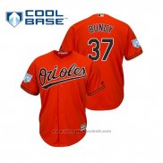 Maglia Baseball Uomo Baltimore Orioles Dylan Bundy Cool Base Allenamento Primaverile 2019 Arancione