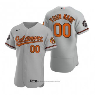 Maglia Baseball Uomo Baltimore Orioles Personalizzate Autentico Grigio