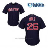 Maglia Baseball Uomo Boston Red Sox 26 Brock Holt Blu Alternato Cool Base