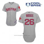 Maglia Baseball Uomo Boston Red Sox 26 Wade Boggs Grigio Cool Base