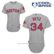 Maglia Baseball Uomo Boston Red Sox 34 David Ortiz Cool Base Grigio