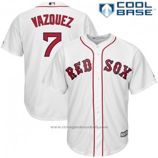 Maglia Baseball Uomo Boston Red Sox 7 Christian Vazquez Bianco Cool Base