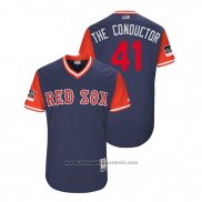 Maglia Baseball Uomo Boston Red Sox Chris Sale 2018 LLWS Players Weekend The Conductor Blu