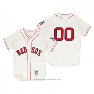 Maglia Baseball Uomo Boston Red Sox Personalizzate Autentico Primera 1939 Crema