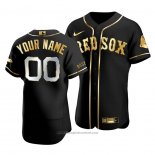 Maglia Baseball Uomo Boston Red Sox Personalizzate Golden Edition Autentico Nero