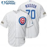 Maglia Baseball Uomo Chicago Cubs 2017 Postseason 70 Joe Maddon Bianco Cool Base